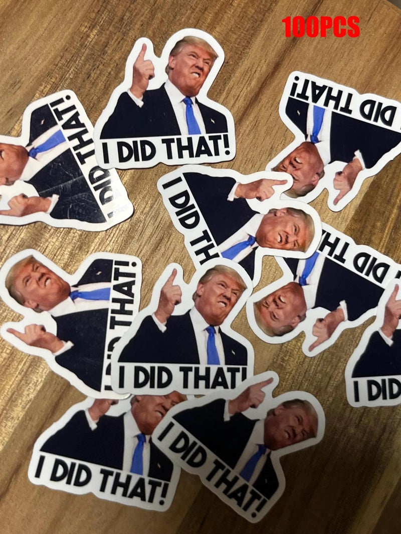 ColisPar 100pcs Trump I Did That Stickers Gas Pump Stickers Decal  Donald Trump Merchandise  Anti-Trump Stickers - Image 2